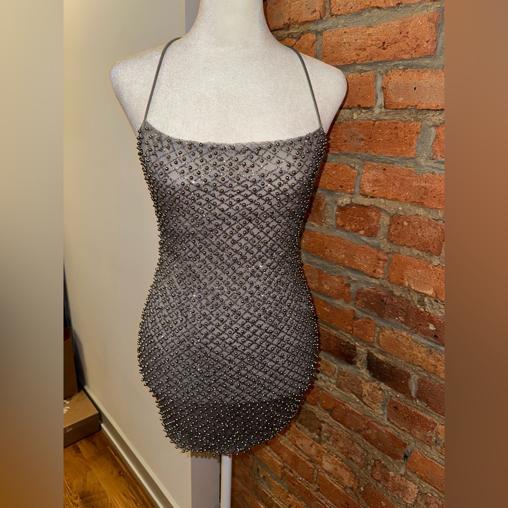 Backless beaded dress